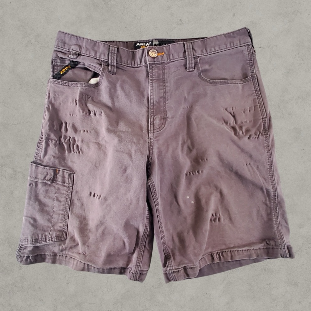 Ariat Shorts Mens 35 Gray M4 Rebar Relaxed Casual‎ Workwear Dungaree Outdoor VRG